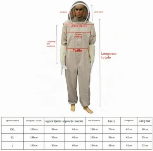 LTBEE Combinaison d'apiculteur professionnelle avec voile autoportant XL Marron