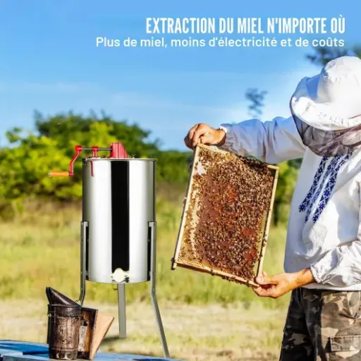 Test VEVOR Extracteur de Miel Manuel 2/4 Cadres : le basique efficace pour petit rucher