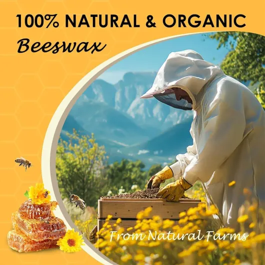 Cire D’Abeille Pastilles, 2kg Cire d'abeille 100% Naturelle Pure pour Pastilles Idéales pour Cosmétiques et Bougies, Savons Et Bougies Beeswax 2kg