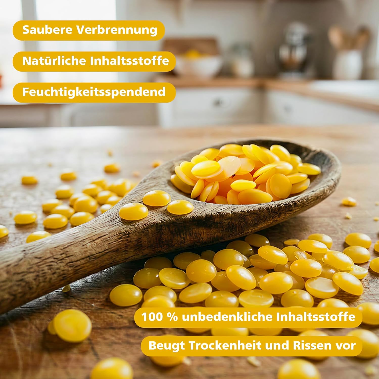 Cire d'Abeille Naturelle 1 Kg - Lingots de Cire d'Abeille - Forme Granulaire Adaptée Aux Cosmétiques, Savons, Bougies Parfumées, Cadeaux Pour Les Amateurs De Bricolage (Jaune) BEE WAX 1KG