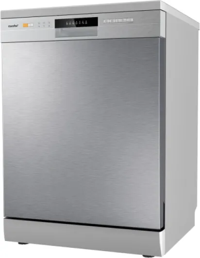 ' CDWPF1201PS Lave-vaisselle Pose Libre, 60 cm, 12 Couverts, Départ Différé, Donction Demi-charge, 72°C Lavage Hygiénique, Paniers Flexibles - Acier Inoxydable, 47 dB, Commande Bouton