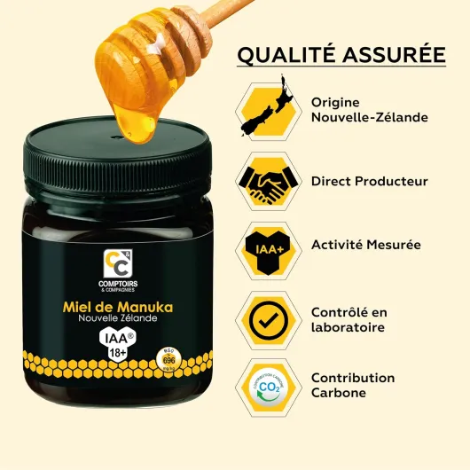 Miel de Manuka Actif - IAA18+ (MGO696+) - Origine Nouvelle Zélande - 250g Unique
