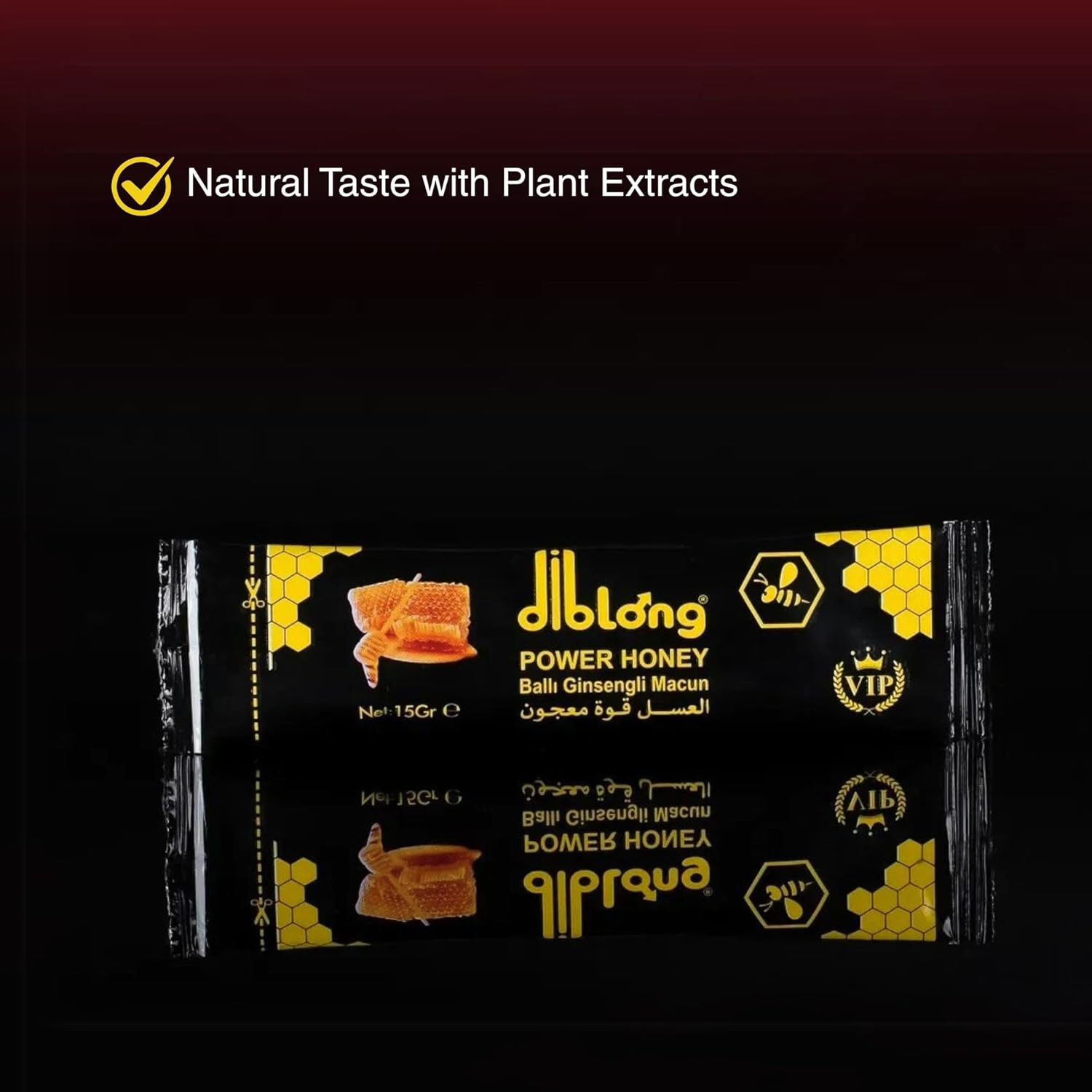 Miel Herbal Naturel – Lot de 12 Sachets x 15 g – Miel avec Ginseng, Maca et Gelée Royale – Fabriqué en Turquie