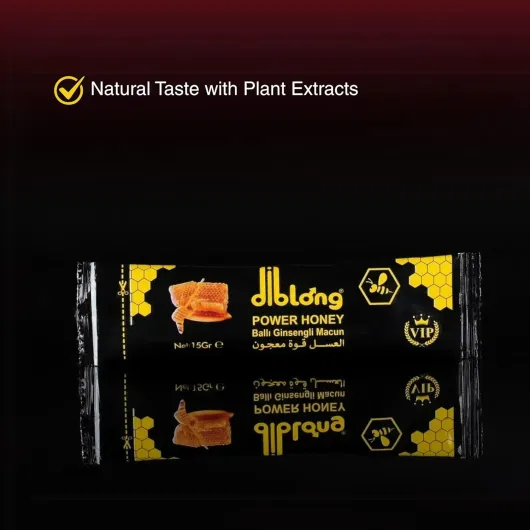 Miel Herbal Naturel – Lot de 12 Sachets x 15 g – Miel avec Ginseng, Maca et Gelée Royale – Fabriqué en Turquie